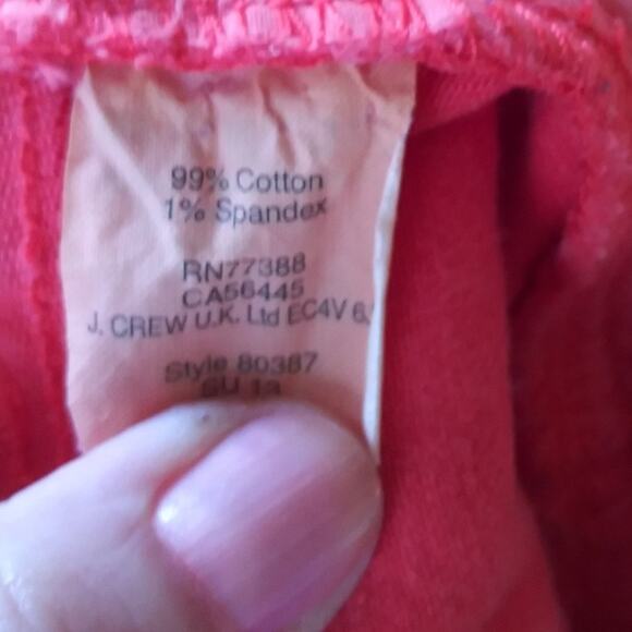 J Crew Short Shorts - Orange Red Size 2 - 99%Cotton . Barbiecore - Picture 6 of 7